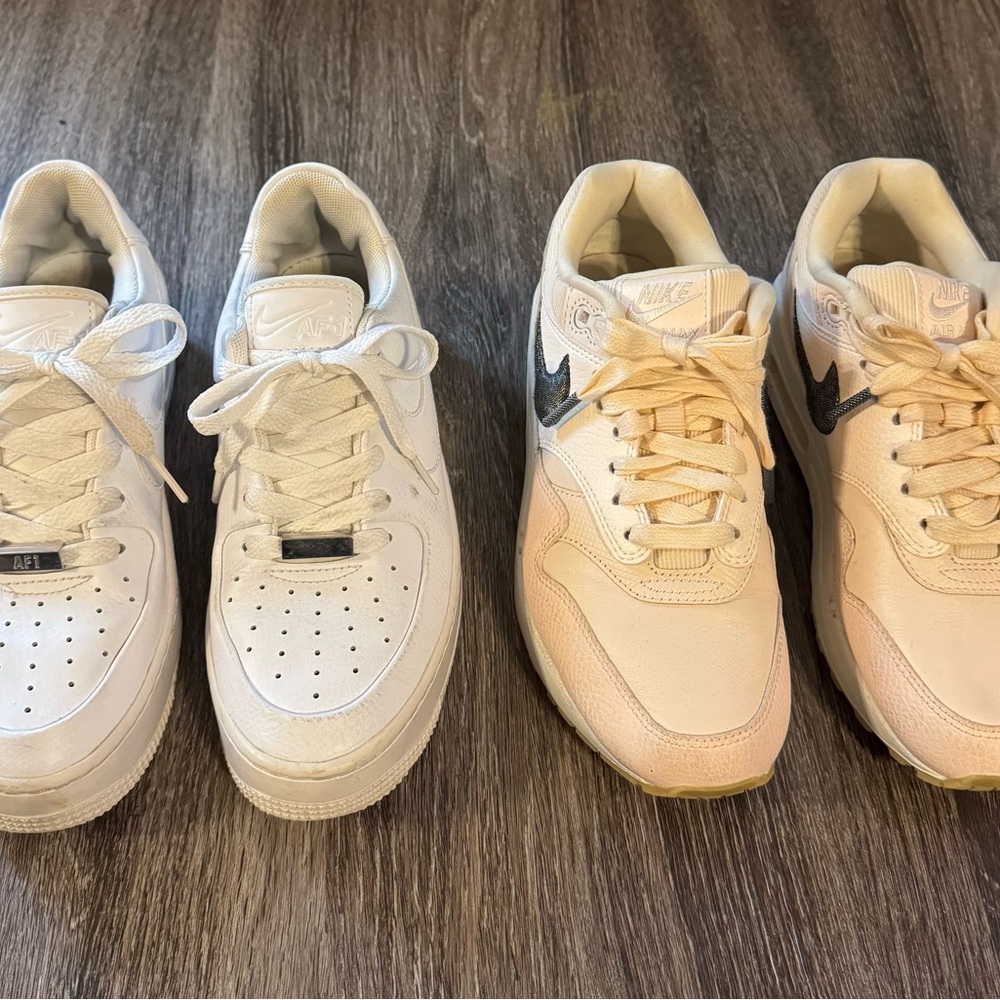 NIKE white platforms & NIKE light pink sneakers